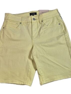 NYDJ Ella Jean Shorts Women's Size 4 Side Slits Yellow Chartreuse Denim NWT 56